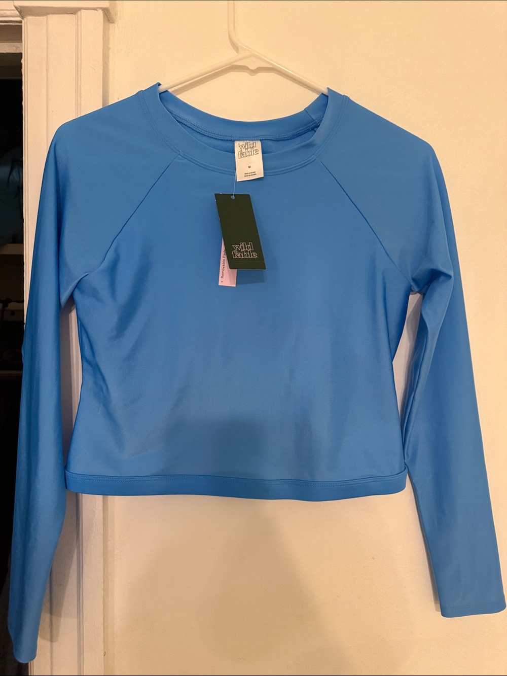 wild fable Bright Blue Long Sleeve Cropped Active Top